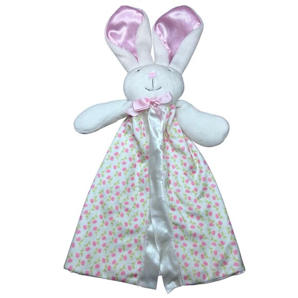 Stephan Baby Bunny Lovey Security Blanket Pink White Green Strawberry Gingham Ra - Picture 4 of 13